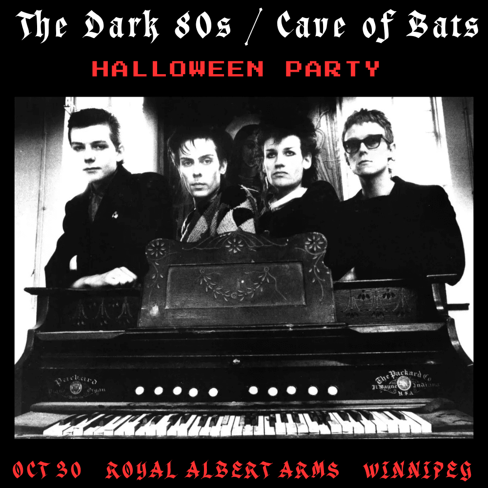 Poster for The Dark 80s / Cave of Bats — Halloween Party