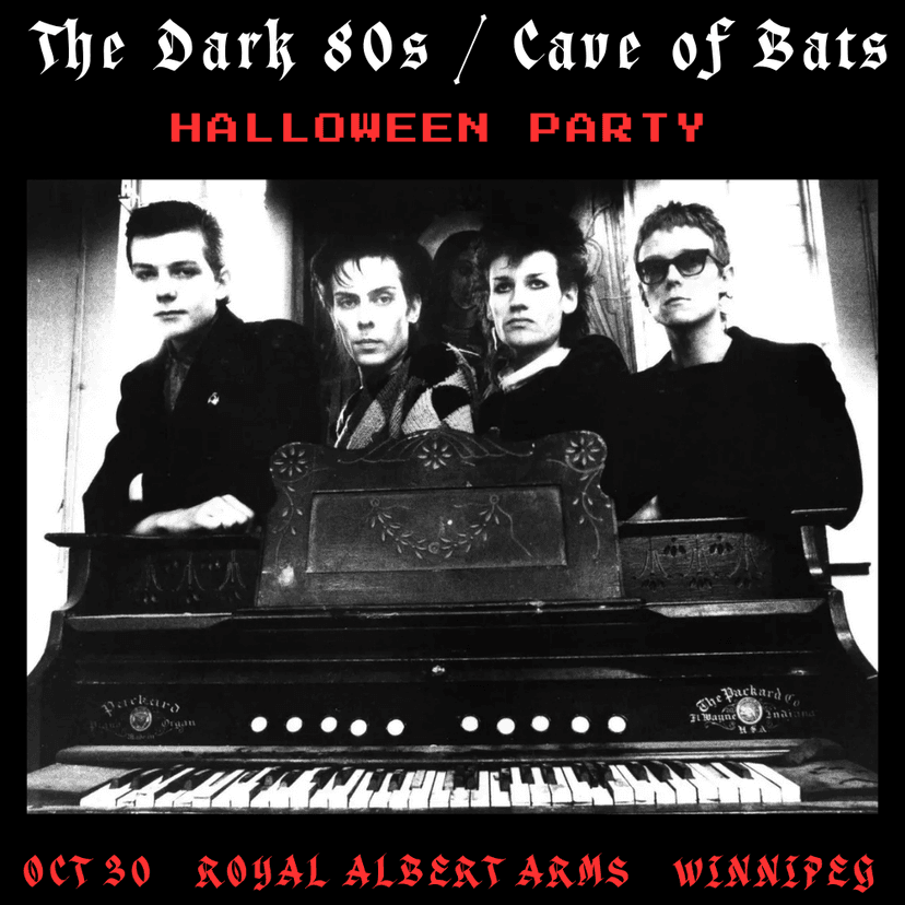 Royal Albert Arms — The Dark 80s Cave of Bats Halloween Party 2026 official poster
